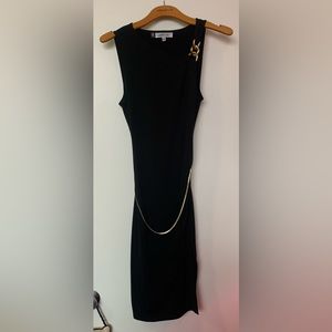 Jennifer Lopez Black Dress with gold belt